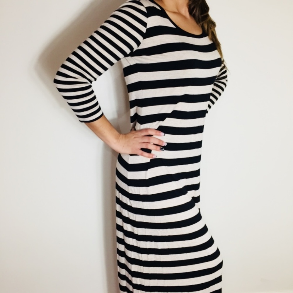 Calvin Klein Long Dress Awning Striped NEW TAG